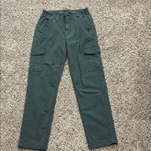 American Eagle Outfitters Green Cargo Stretch Straight Utility Design